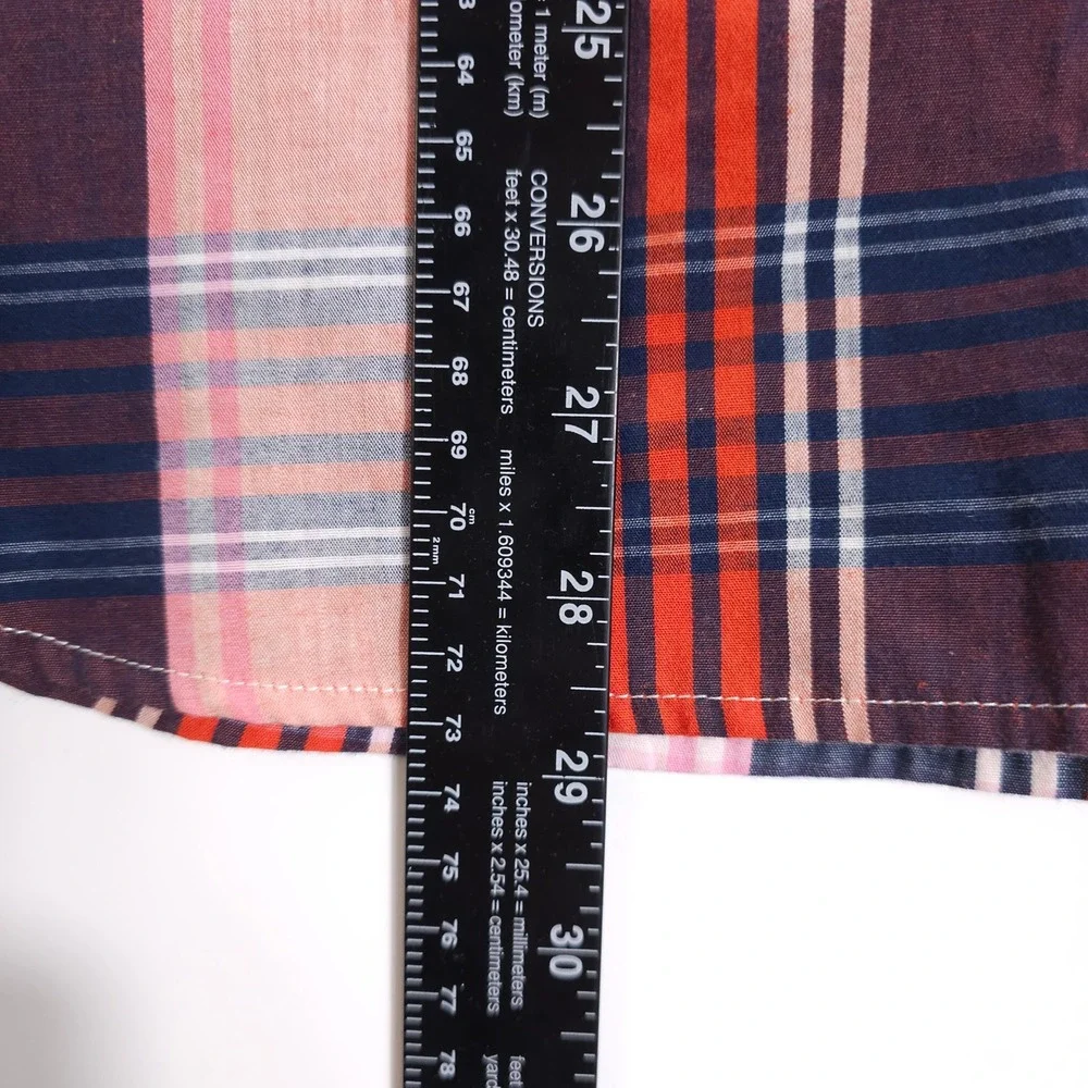 Skate Levis Shirt Mens S Orange Plaid Short Sleeve Button Up Streetwear Pocket - Picture 6 of 7